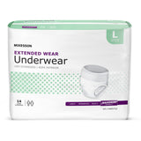 McKesson Unisex Adult Absorbent Underwear Pull On with Tear Away Seams Large Disposable Heavy Absorbency (1123839_BG) 14/BG
