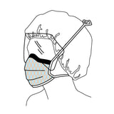 FluidShield Surgical Mask with Eye Shield Anti-fog Foam ASTM F2100-11 Level 2 Tie Closure One Size Fits Most (199537_CS) 100/CS