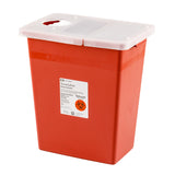 SharpSafety™ Sharps Container Red Base 17-1/2 H X 15-1/2 W X 11 D Inch Vertical Entry 8 Gallon (150719_CS) 10/CS