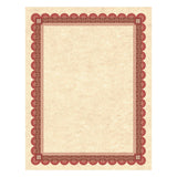 Southworth® Parchment Certificates, Academic, 8.5 x 11, Copper with Red/Brown Border, 25/Pack (SOUCT5R)
