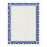 Southworth® Parchment Certificates, Academic, 8.5 x 11, Ivory with Blue/Silver Foil Border, 15/Pack (SOUCT1R) Pack of 15