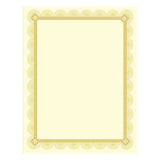 Southworth® Premium Certificates, 8.5 x 11, Ivory/Gold with Spiro Gold Foil Border,15/Pack (SOUCTP2V) Pack of 15