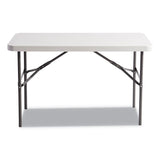 Alera® Banquet Folding Table, Rectangular, Radius Edge, 48w x 24d x 29h, Platinum/Charcoal (ALE65603) Each