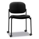 HON® VL606 Stacking Guest Chair without Arms, Fabric Upholstery, 21.25" x 21" x 32.75", Black Seat, Black Back, Black Base (BSXVL606VA10) Each