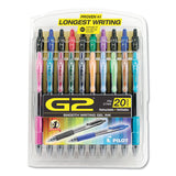 Pilot® G2 Premium Gel Pen, Retractable, Fine 0.7 mm, Assorted Ink and Barrel Colors, 20/Pack (PIL31294) Set of 20