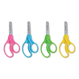 Westcott® For Kids Scissors, Blunt Tip, 5" Long, 1.75" Cut Length, Assorted Straight Handles, 12/Pack (ACM13140) Pack of 12
