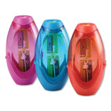 Bostitch® Twist-n-Sharp Pencil Sharpener, Two-Hole, 3.91 x 1.5 x 5.88, Randomly Assorted Colors, 6/Pack (BOSPS2ASSTPK) Pack of 6