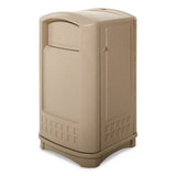 Rubbermaid Plaza Indoor/Outdoor Waste Container, Rectangular, Plastic, 50 gal, Beige (3964BG) Each
