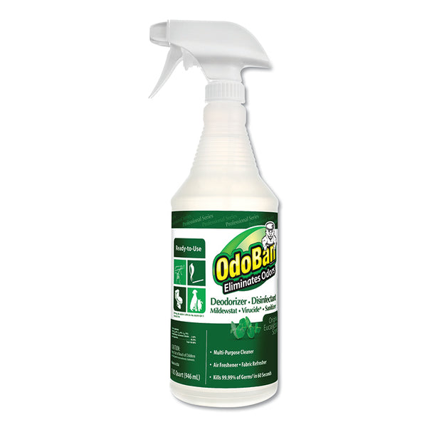 OdoBan® RTU Odor Eliminator and Disinfectant,  Eucalyptus Scent, 32 oz Spray Bottle (ODO910062QC12)