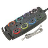 Kensington® SmartSockets Surge Protector, 8 AC Outlets, 8 ft Cord, 3,090 J, Dark Gray (KMW62691) Each