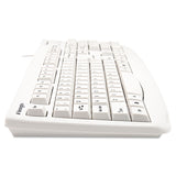 Kensington® Pro Fit USB Washable Keyboard, 104 Keys, White (KMW64406) Each