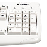 Kensington® Pro Fit USB Washable Keyboard, 104 Keys, White (KMW64406) Each