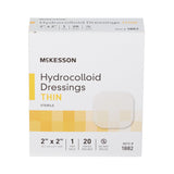 McKesson Thin Hydrocolloid Dressing Film Backing 2 X 2 Inch Square Hydrocolloid (882980_BX) 20/BX