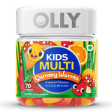 OLLY® Kids Multi Gummy Worms Dietary Supplement Vitamin A / B6 / B12 / C / D / E / Zinc 150 mcg - 0.5 mg - 1.2 mcg - 15 mg - 10 mcg - 3.75 mg - 0.75 mg Strength Gummy 70 per Bottle Sour Fruity Punch Flavor (1249517_BT) 1/BT