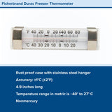 Fisherbrand™ Durac® Refrigerator / Freezer Thermometer Fahrenheit / Celsius -40° to +80°F (-40° to +25°C) Without External Probe Wall Mount Does Not Require Power (822793_EA) 1/EA