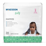 McKesson Unisex Baby Diaper Size 2 Disposable Heavy Absorbency (1144475_CS) 4/CS