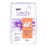 Seni® Lady Moderate Bladder Control Pad 10 Inch Length Moderate Absorbency Super Absorbent Core One Size Fits Most (1222535_PK) 28/PK