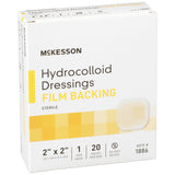 McKesson Hydrocolloid Dressing Waterproof Film Backing 2 X 2 Inch Square Hydrocolloid / Film (882991_BX) 20/BX