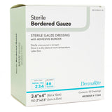 DermaRite® Bordered Gauze Island Dressing 3-3/5 X 4 Inch Square Sterile (946442_EA) 1/EA