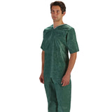SimplySoft® Patient Shirt Small Green / White Without Pockets Short Sleeve Unisex (1177396_CS) 30/CS