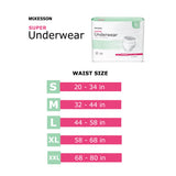 McKesson Unisex Adult Absorbent Underwear Pull On with Tear Away Seams X-Large Disposable Moderate Absorbency (1123834_CS) 56/CS