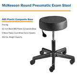 McKesson Exam Stool Backless Pneumatic Height Adjustment 5 Casters Black (566998_EA) 1/EA