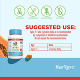 Mary Ruth's® Kids Multivitamin Dietary Supplement Vitamin A / C / D / E 390 mcg - 10 mg - 3 mcg - 4 mg Strength Gummie 60 Per Bottle Fruit Flavor (1271760_EA) 1/EA