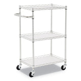 Alera® Three-Shelf Wire Cart with Liners, Metal, 3 Shelves, 450 lb Capacity, 24" x 16" x 39", Silver (ALESW322416SR) Each