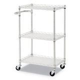 Alera® Three-Shelf Wire Cart with Liners, Metal, 3 Shelves, 450 lb Capacity, 24" x 16" x 39", Silver (ALESW322416SR) Each