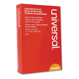 Universal® Laminating Pouches, 5 mil, 6.5" x 4.38", Gloss Clear, 100/Box (UNV84680) Pack of 100