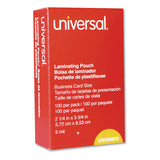 Universal® Laminating Pouches, 5 mil, 3.75" x 2.25", Gloss Clear, 100/Box (UNV84642) Pack of 100