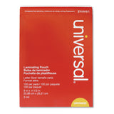 Universal® Laminating Pouches, 3 mil, 9" x 11.5", Gloss Clear, 100/Box (UNV84622) Pack of 100