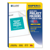 C-Line® Deluxe Vinyl Project Folders, Letter Size, Clear, 50/Box (CLI62138) Pack of 50