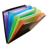 C-Line® Rainbow Document Sorter/Case, 5" Expansion, 5 Sections, Elastic Cord Closure, Letter Size, Black/Multicolor (CLI59011) Each