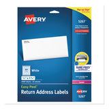 Avery® Easy Peel White Address Labels w/ Sure Feed Technology, Laser Printers, 0.5 x 1.75, White, 80/Sheet, 25 Sheets/Pack (AVE5267) Pack of 2000