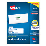 Avery® Easy Peel White Address Labels w/ Sure Feed Technology, Inkjet Printers, 1.33 x 4, White, 14/Sheet, 100 Sheets/Box (AVE8462) Box of 1400