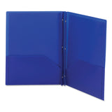Smead™ Poly Two-Pocket Folder with Fasteners, 180-Sheet Capacity, 11 x 8.5, Blue, 25/Box (SMD87726) Box of 25