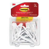 Command™ General Purpose Hooks, Small, Plastic, White, 1 lb Capacity, 24 Hooks and 28 Strips/Pack (MMM17002MPES) Pack of 24