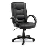 Alera® Alera Strada Series High-Back Swivel/Tilt Top-Grain Leather Chair, Supports Up to 275 lb, 17.91" to 21.85" Seat Height, Black (ALESR41LS10B) Each