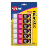 Avery® Permanent Glue Stic Value Pack, 0.26 oz, Applies White, Dries Clear, 6/Pack (AVE98095) Pack of 6