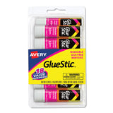 Avery® Permanent Glue Stic Value Pack, 0.26 oz, Applies White, Dries Clear, 18/Pack (AVE98089) Pack of 18
