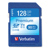 Verbatim® 128GB Premium SDXC Memory Card, UHS-I V10 U1 Class 10, Up to 90MB/s Read Speed (VER44025) Each