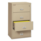 FireKing® Insulated Lateral File, 4 Legal/Letter-Size File Drawers, Parchment, 31.13" x 22.13" x 52.75", 260 lb Overall Capacity (FIR43122CPA)