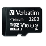 Verbatim® 32GB Premium microSDHC Memory Card with Adapter, UHS-I V10 U1 Class 10, Up to 90MB/s Read Speed (VER44083) Each