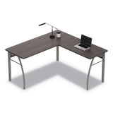Linea Italia® Trento Line L-Shaped Desk, 59.13" x 59.13" x 29.5", Mocha/Gray (LITTR737MOC) Each
