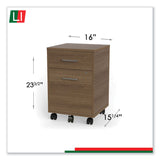 Linea Italia® Urban Mobile File Pedestal, Left or Right, 2-Drawers: Box/File, Legal/A4, Natural Walnut, 16" x 15.25" x 23.75" (LITUR610NW) Each
