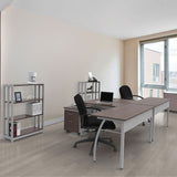 Linea Italia® Trento Line L-Shaped Desk, 59.13" x 59.13" x 29.5", Mocha/Gray (LITTR737MOC) Each