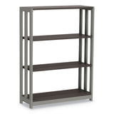 Linea Italia® Trento Line Bookcase, Three-Shelf, 31.5w x 11.63d x 43.25h, Mocha (LITTR735MOC) Each