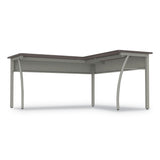 Linea Italia® Trento Line L-Shaped Desk, 59.13" x 59.13" x 29.5", Mocha/Gray (LITTR737MOC) Each