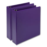 Samsill® Earth’s Choice Plant-Based Durable Fashion View Binder, 3 Rings, 2" Capacity, 11 x 8.5, Purple, 2/Pack (SAMU86608) 1 Pack of 2